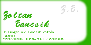 zoltan bancsik business card