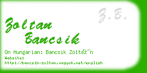 zoltan bancsik business card